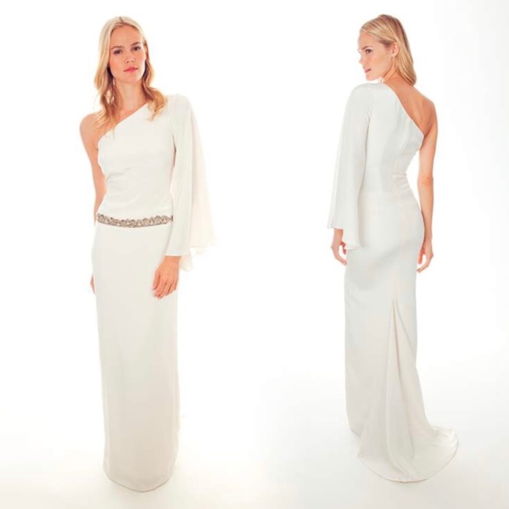 Nichole Miller heavenly SILK (No need to tailor) Column Wedding Gown - GORGEOUS!